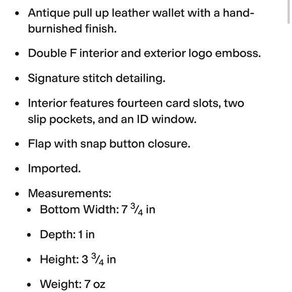 Frye Leather Wallet with Embossed Logo-  older Melissa style - Picture 8 of 8